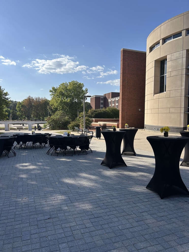 set up of 10th anniversary outside 