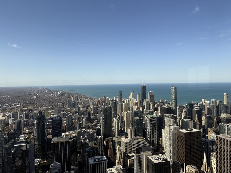 View of Chicago skyline with the lake in background