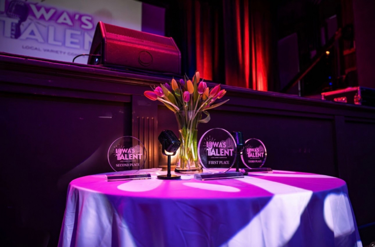 Awards on table for Iowa's Got Talent Event